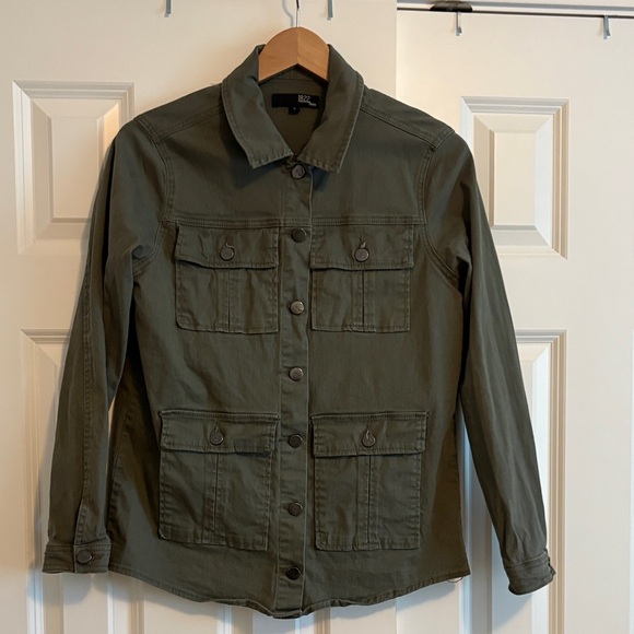 1822 Denim Utility Jacket in Olive Green - Picture 1 of 11